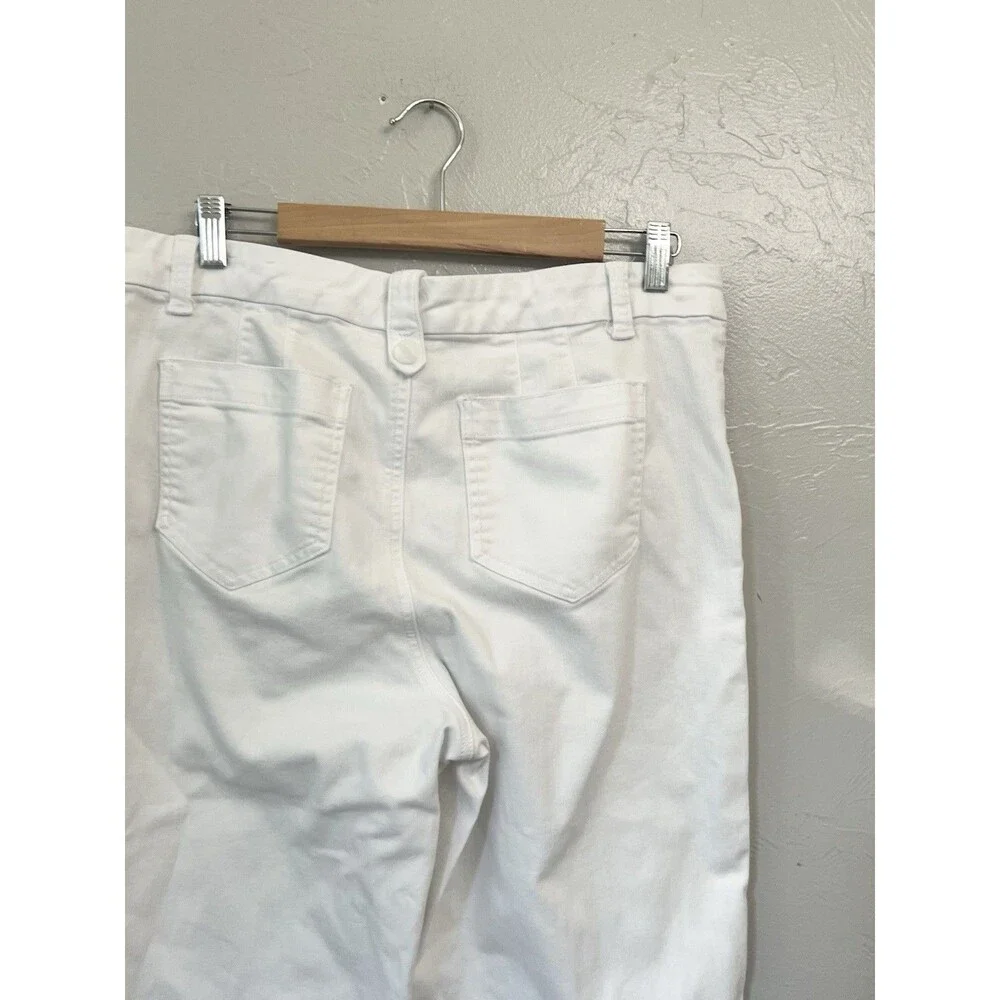 Talbots Women's Wide Leg Jeans White Size 14 Flat Front 14P Petite - Picture 4 of 8
